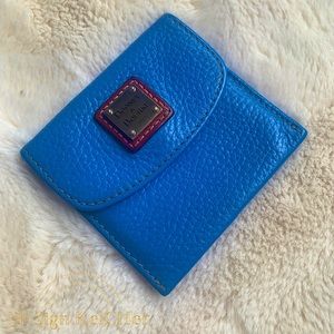 Doomed & Bourke Pebble Grain Flap Wallet in Azur Blue